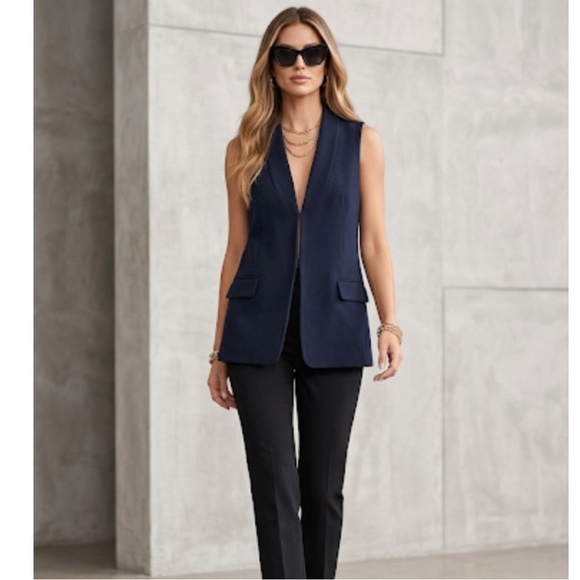 Derek Lam Jackets & Blazers - Derek Lam For Design Nation Sleeveless Open Front Vest Black Size Medium
